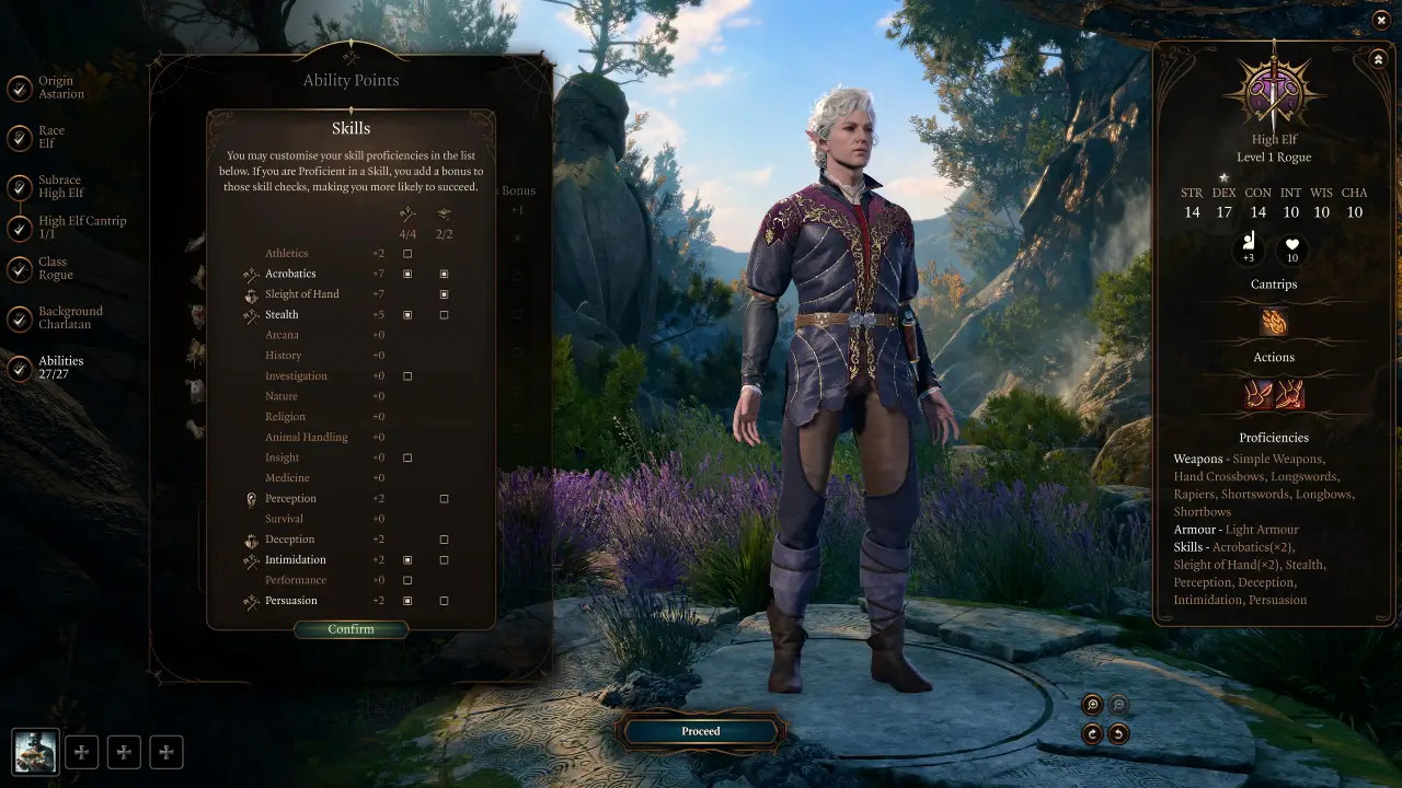 BG3 Astarion Build Starting Skills