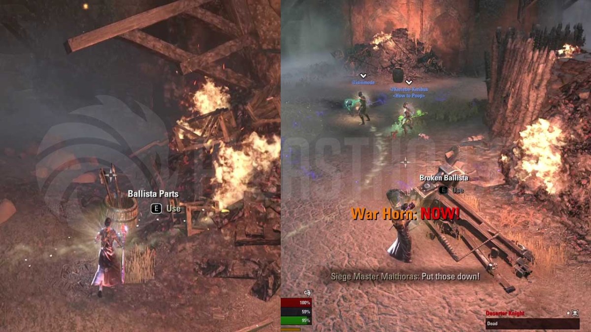 ESO Siege Master Malthoras repairing Ballistas