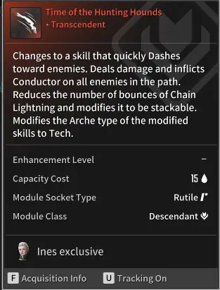 Time of the Hunting Hounds Transcendent Module Ines Build TFD
