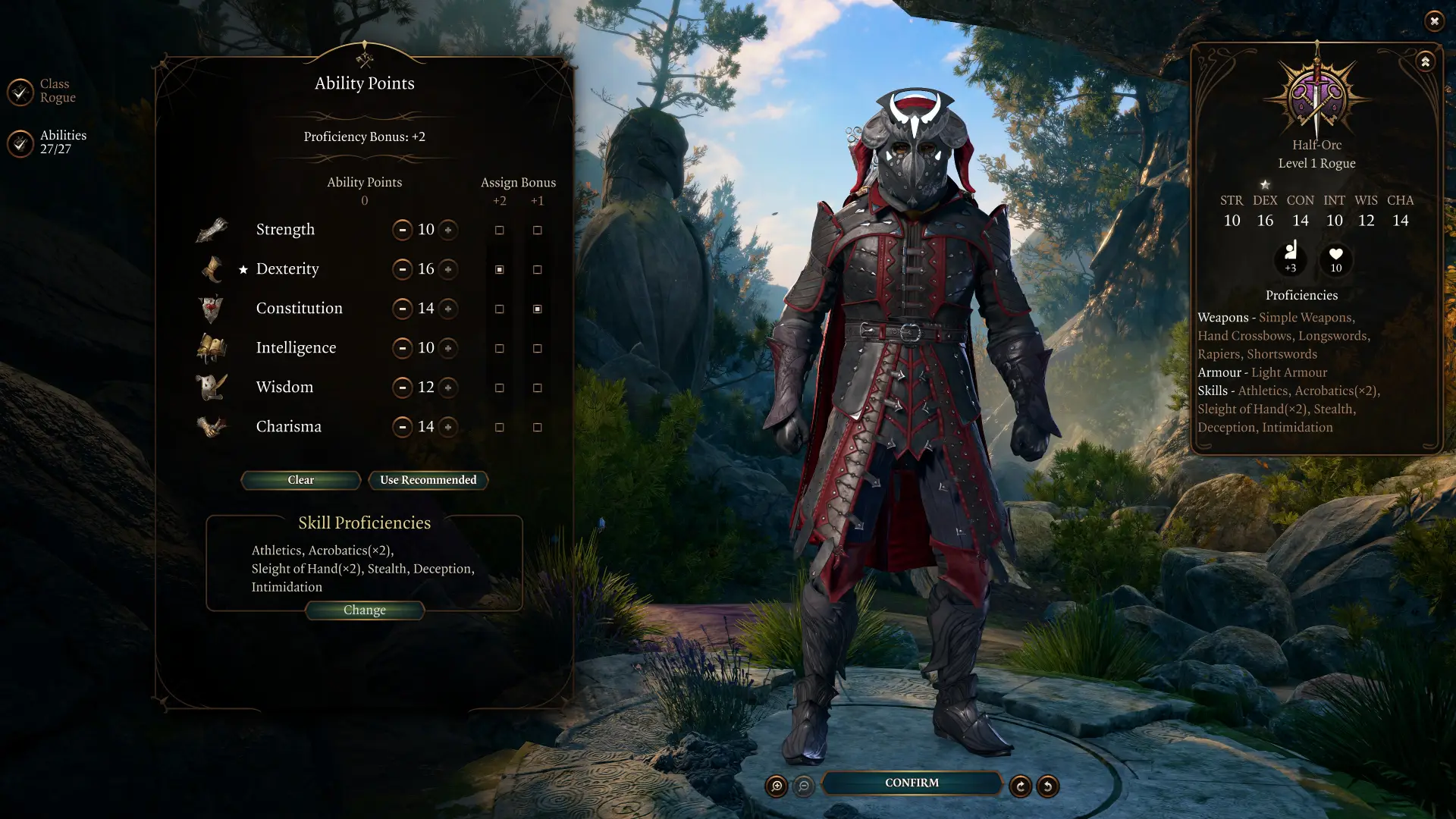 BG3 Swashbuckler Build Level 1 2