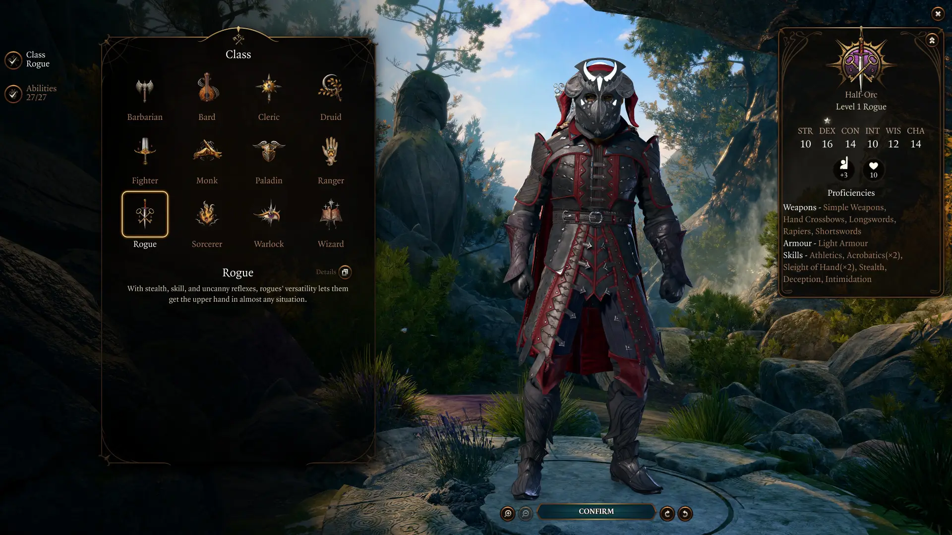 BG3 Swashbuckler Build Level 1