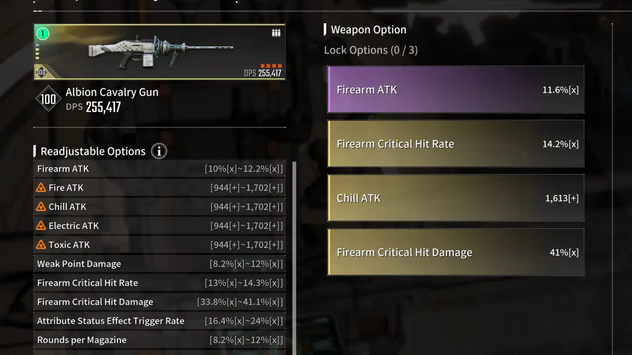 Albion Cavalry Gun Weapon Readjustment Options TFD