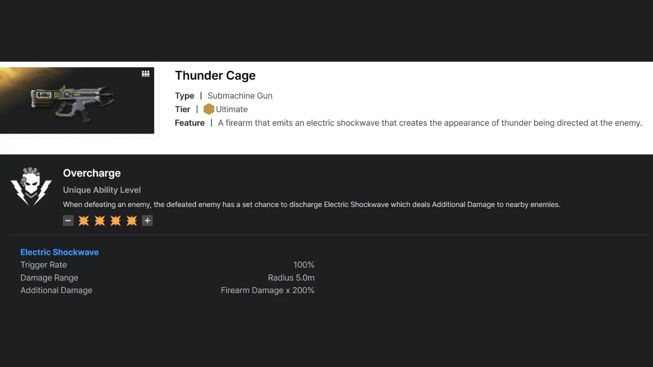 The First Descendant Thunder Cage Ability Overcharge