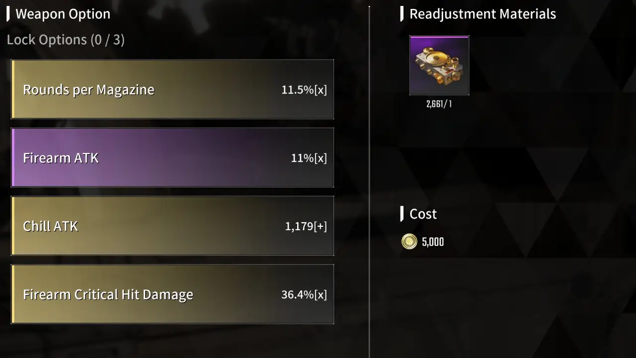 Thunder Cage Weapon Readjustment Options TFD