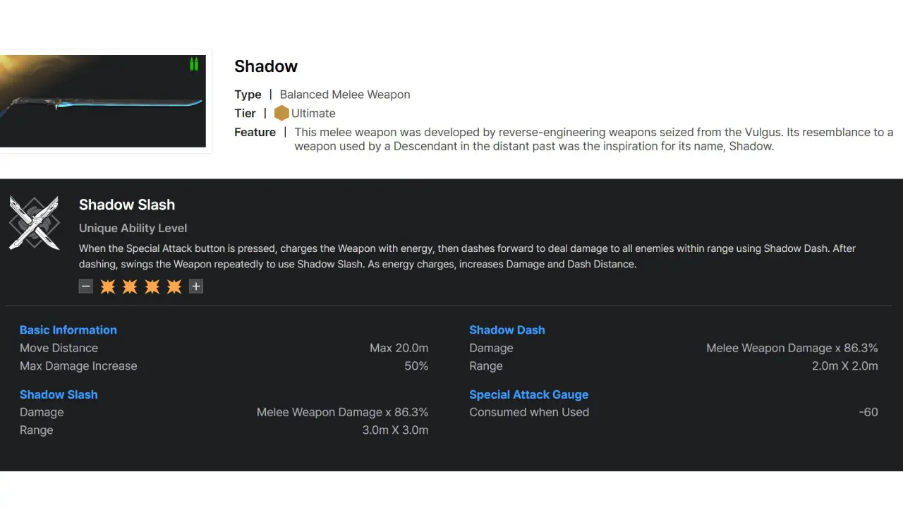 The First Descendant Shadow Sword Build Ability Shadow Slash