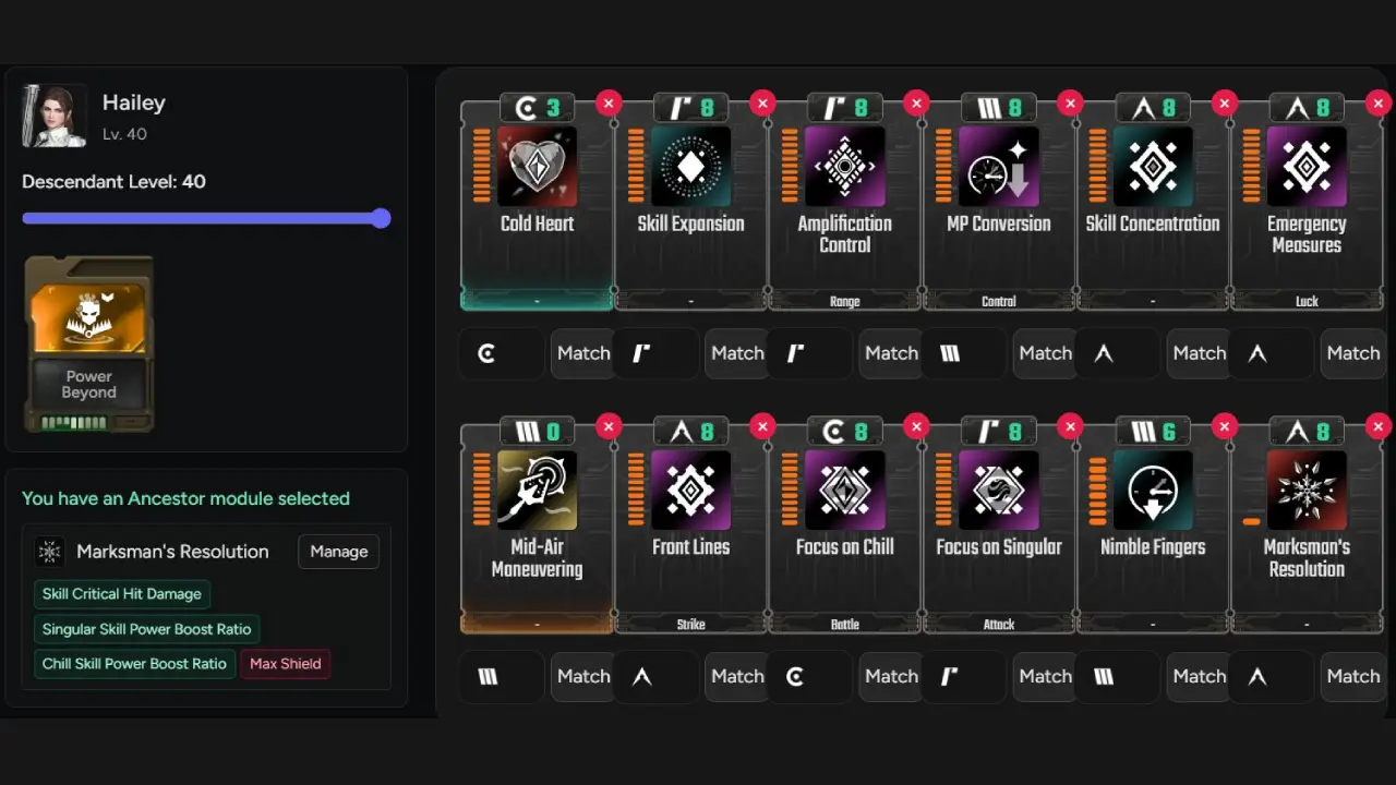 The First Descendant Hailey Build Module Setup