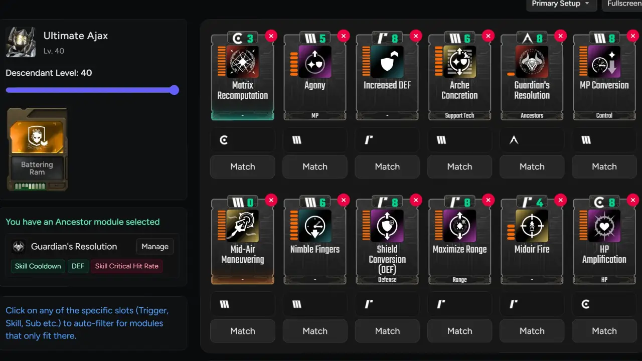 TFD Ajax Build Support Debuffer Set
