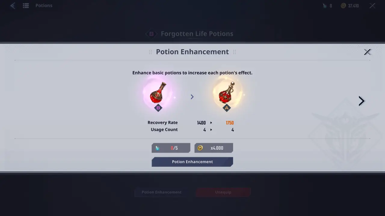 Arise Overdrive Potion Enhancement