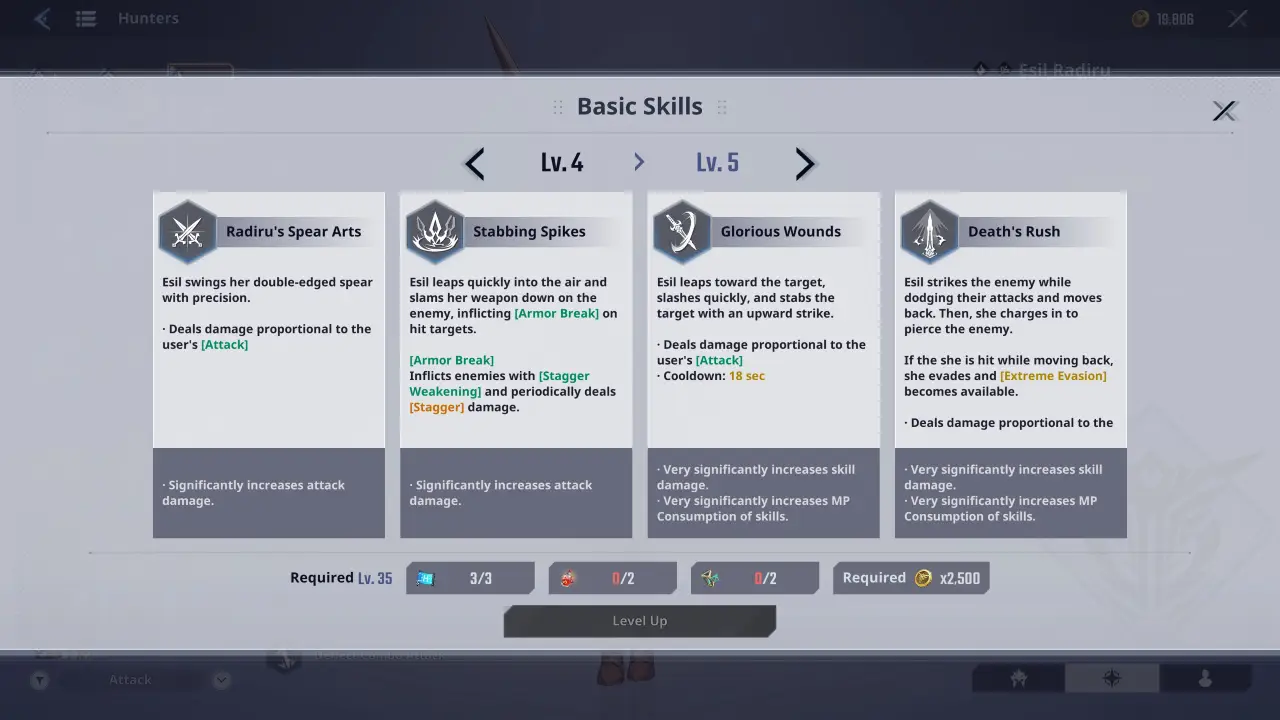 Esil Radiru Skill Upgrades Arise Overdrive