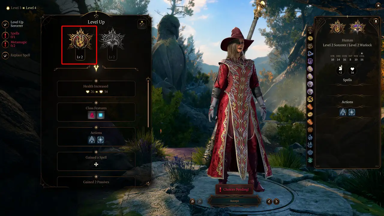 BG3 Sorlock Return to Sorcerer Class