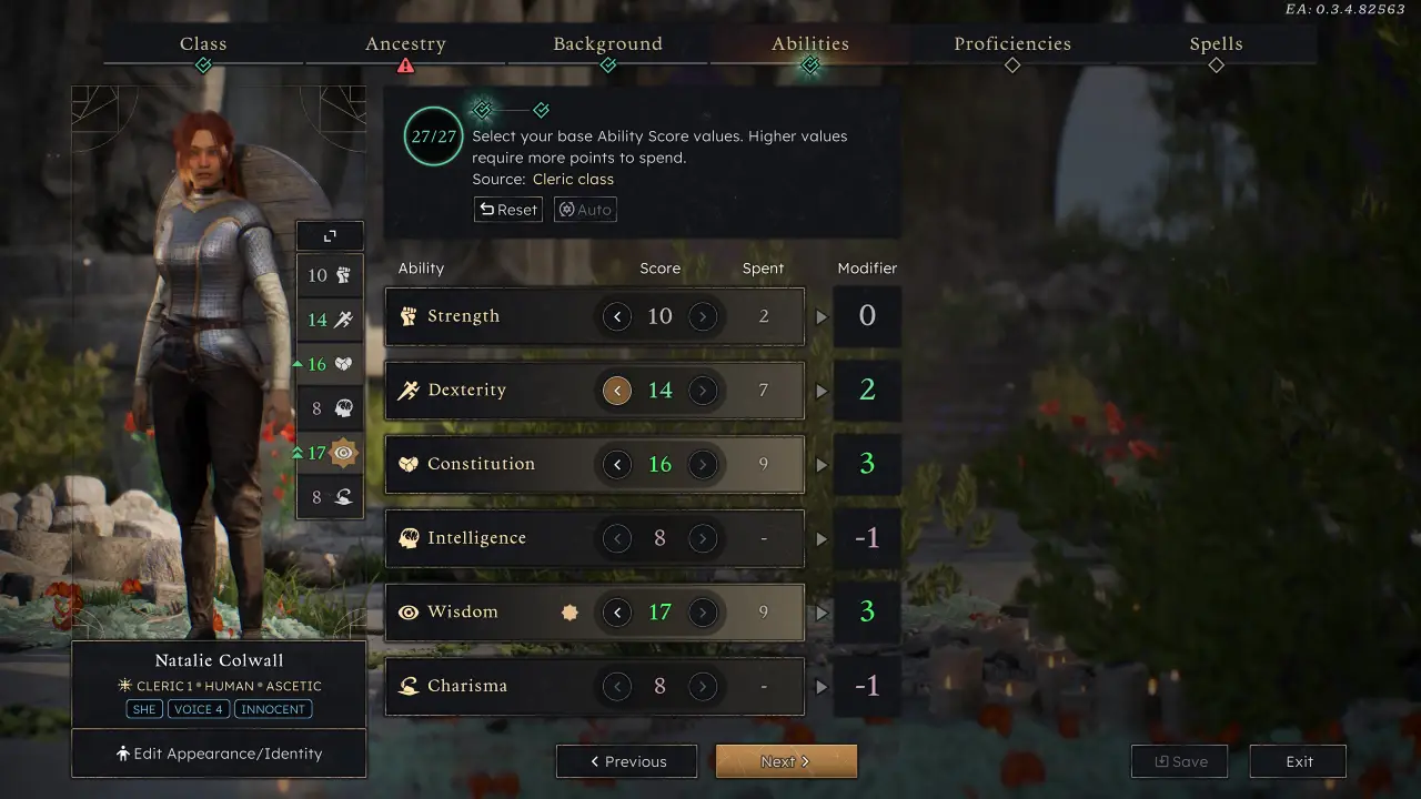 Solasta 2 Life Cleric Character Creation