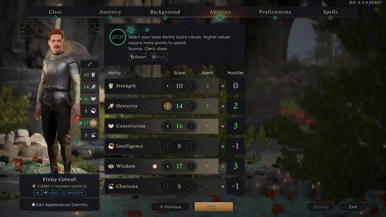 Solasta 2 Oblivion Domain Cleric Build Character Creation
