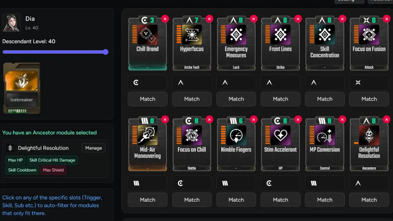 TFD Dia Bossing Build Modules