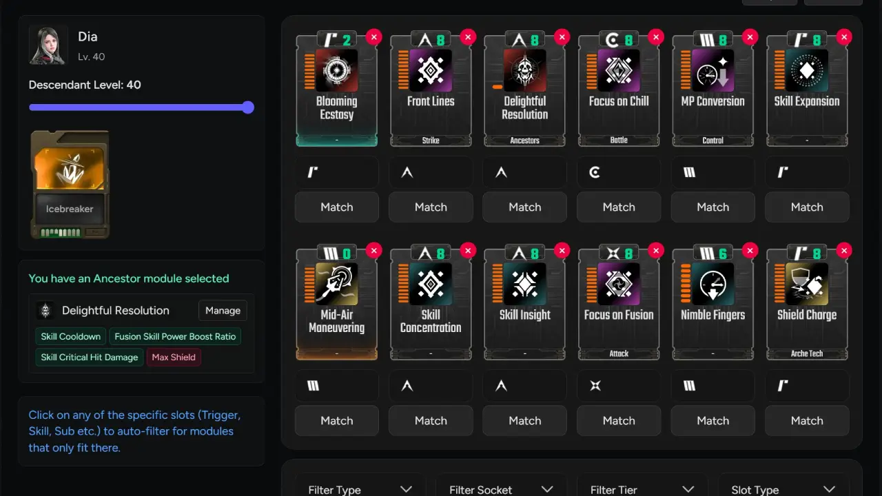 TFD Dia Build Modules