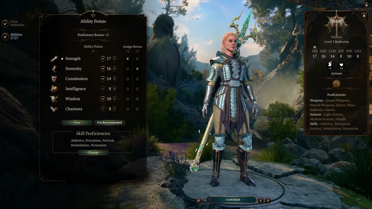 BG3 Berserk Thrower Build Level 1