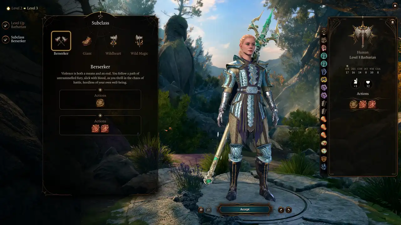 BG3 Berserk Thrower Build Level 3