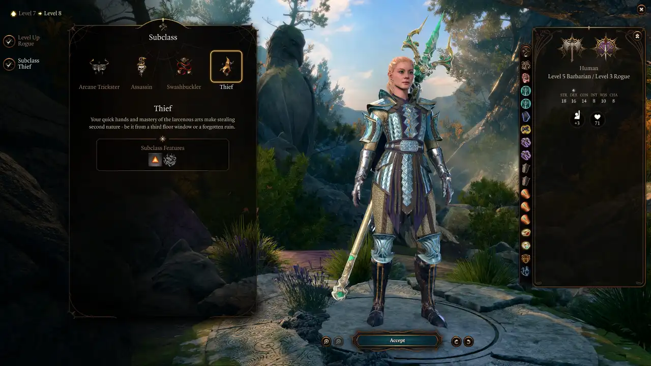 BG3 Berserk Thrower Build Level 8