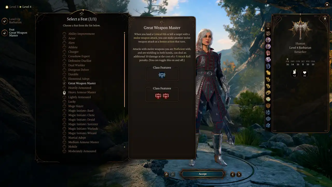 BG3 Martial Bruiser Build level 4