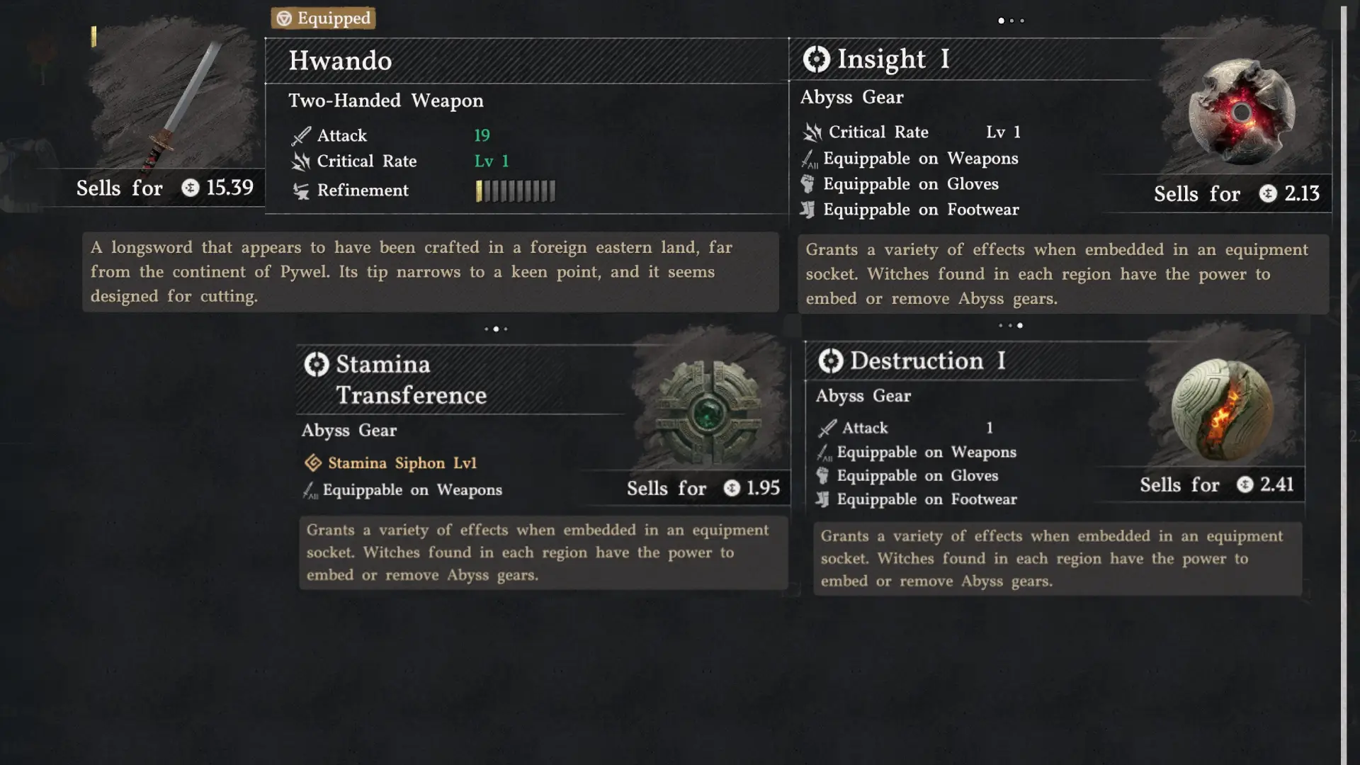Crimson Desert Hwando Two-Handed Sword Stats
