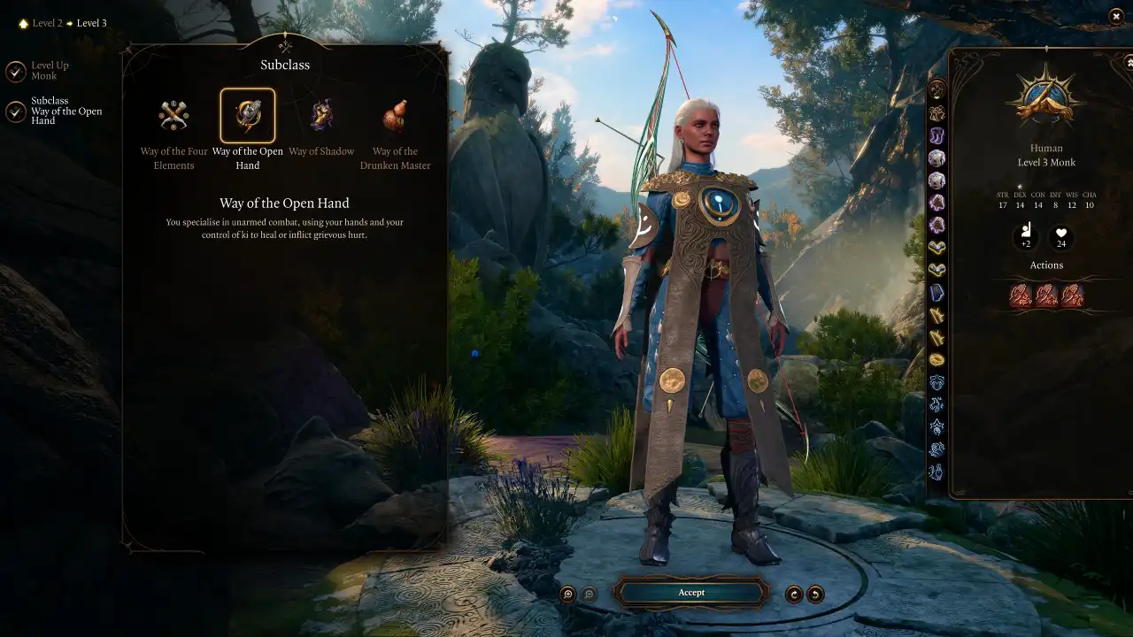 bg3 monk rogue build level 3