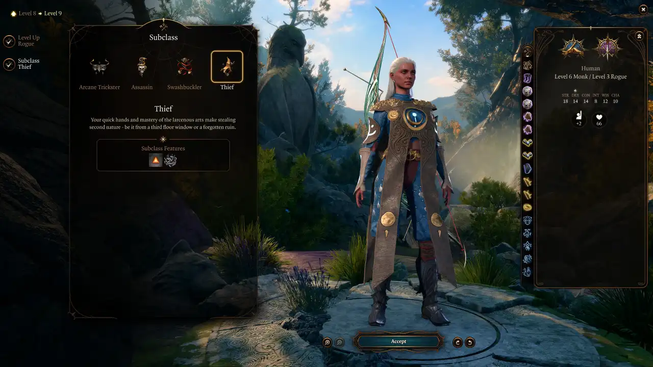 bg3 monk rogue build level 9