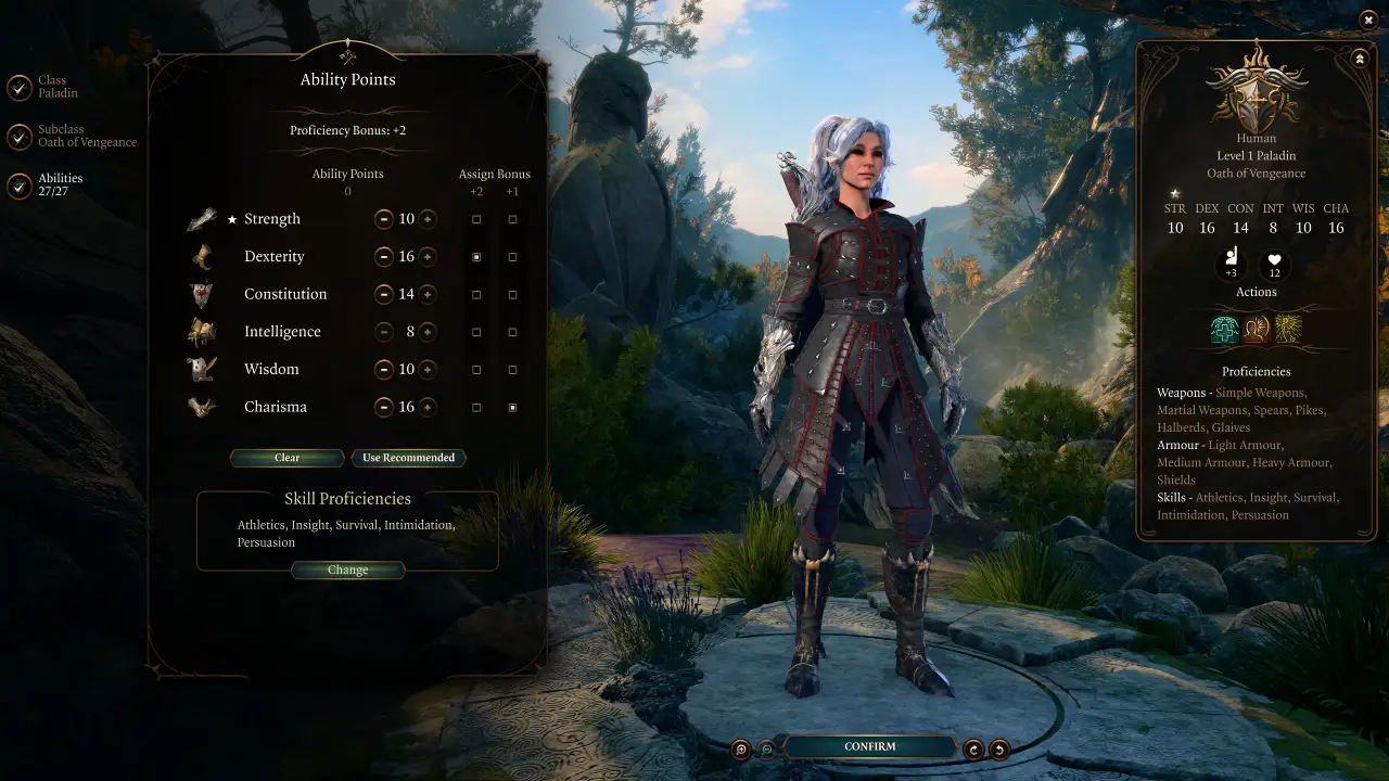 BG3 Bard Paladin Build Level 1