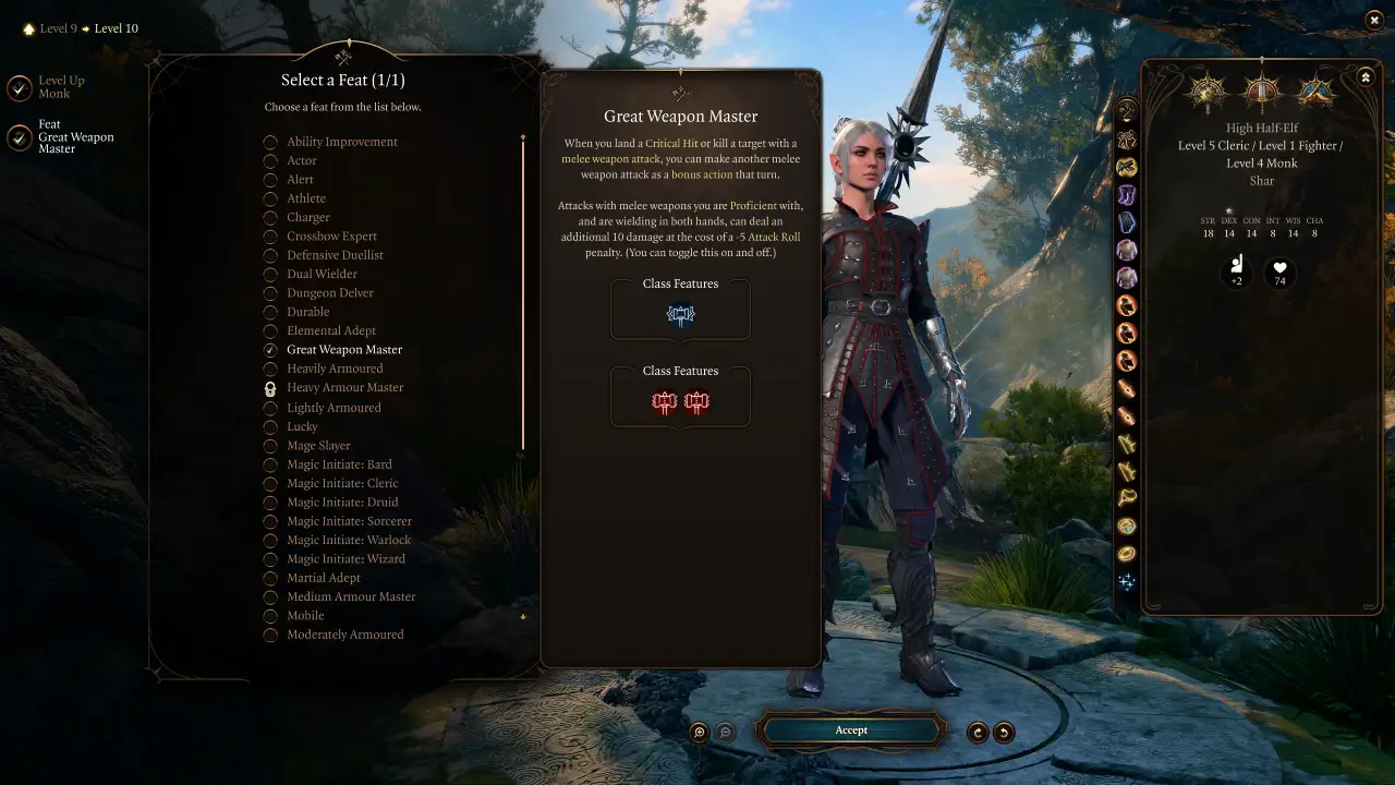 BG3 Shadowheart Trickery Cleric Build level 10