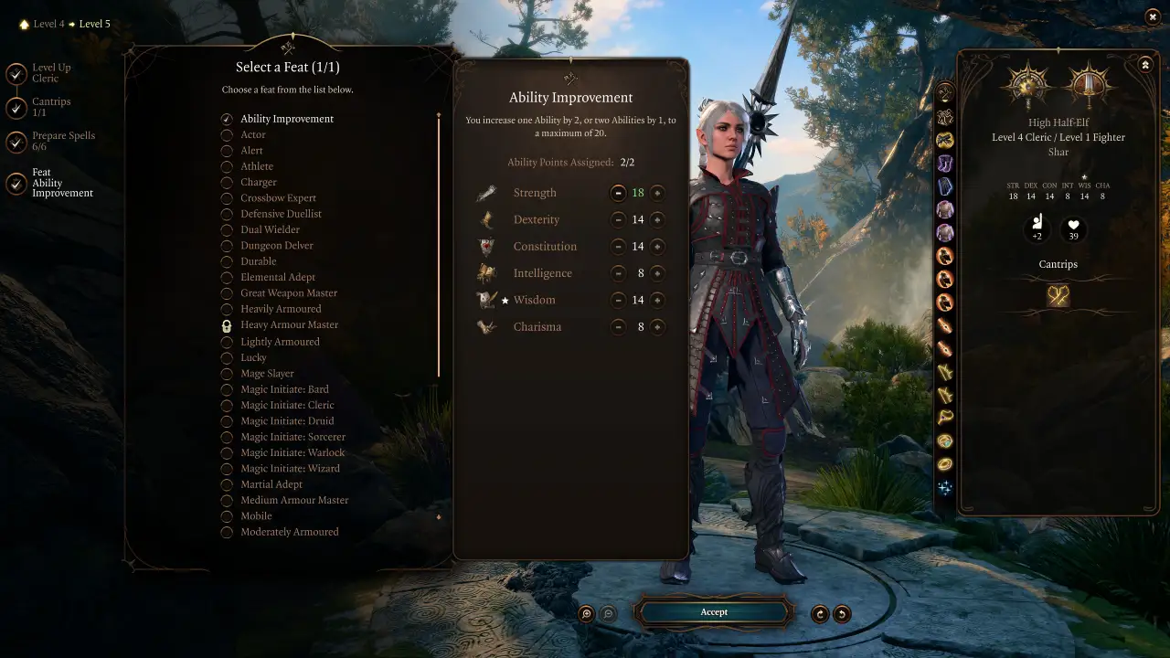 BG3 Shadowheart Trickery Cleric Build level 5