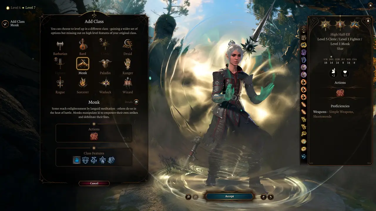 BG3 Shadowheart Trickery Cleric Build level 7