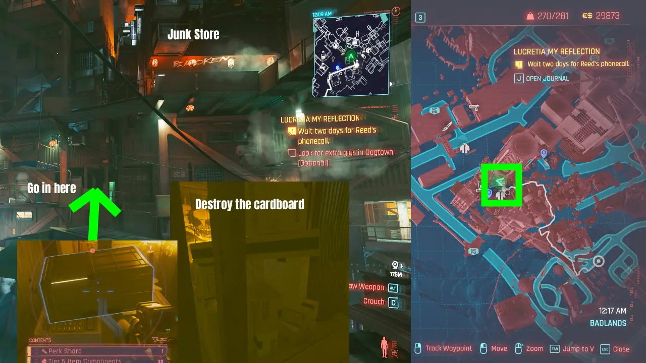 Cyberpunk 2077 Perk Shard 13 location Longshore Stacks