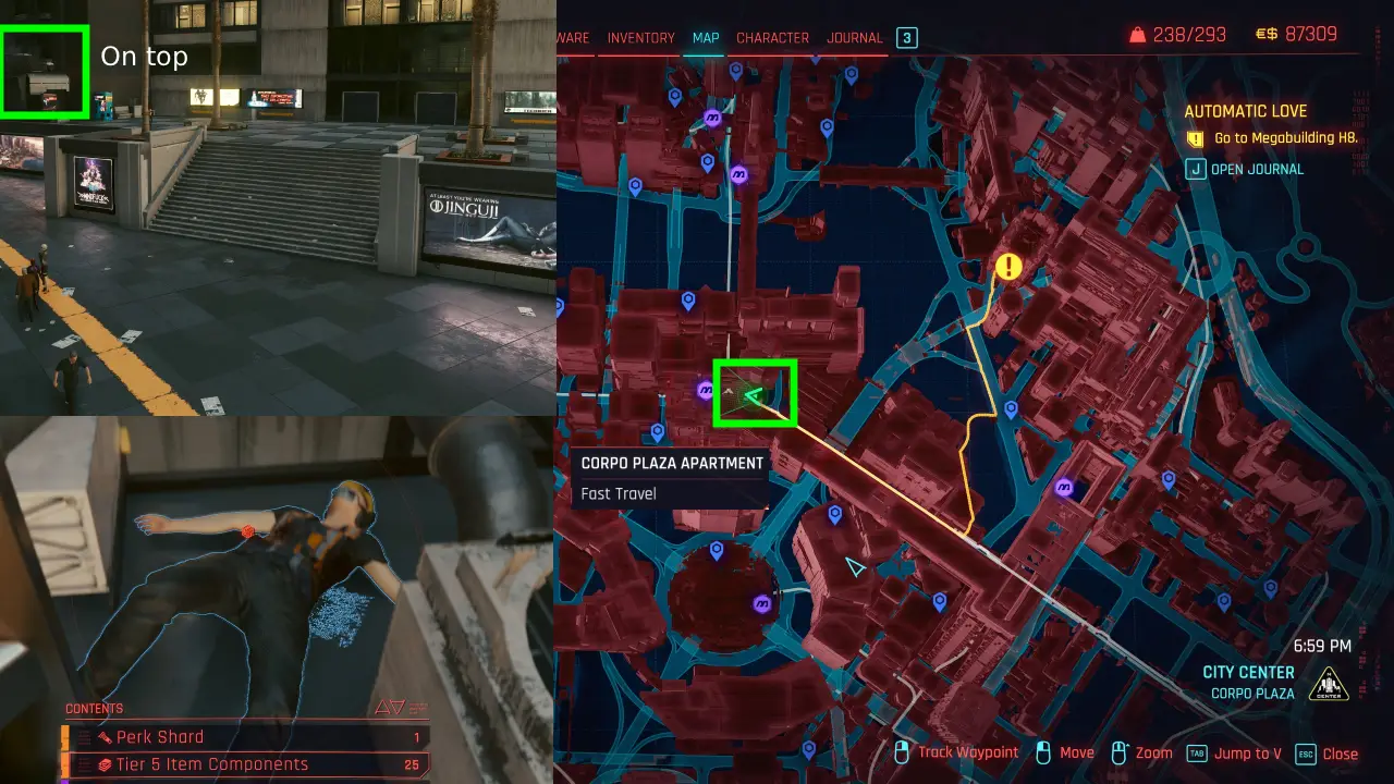 Cyberpunk 2077 Perk Shard 5 Corpo Plaza City center NCART Station