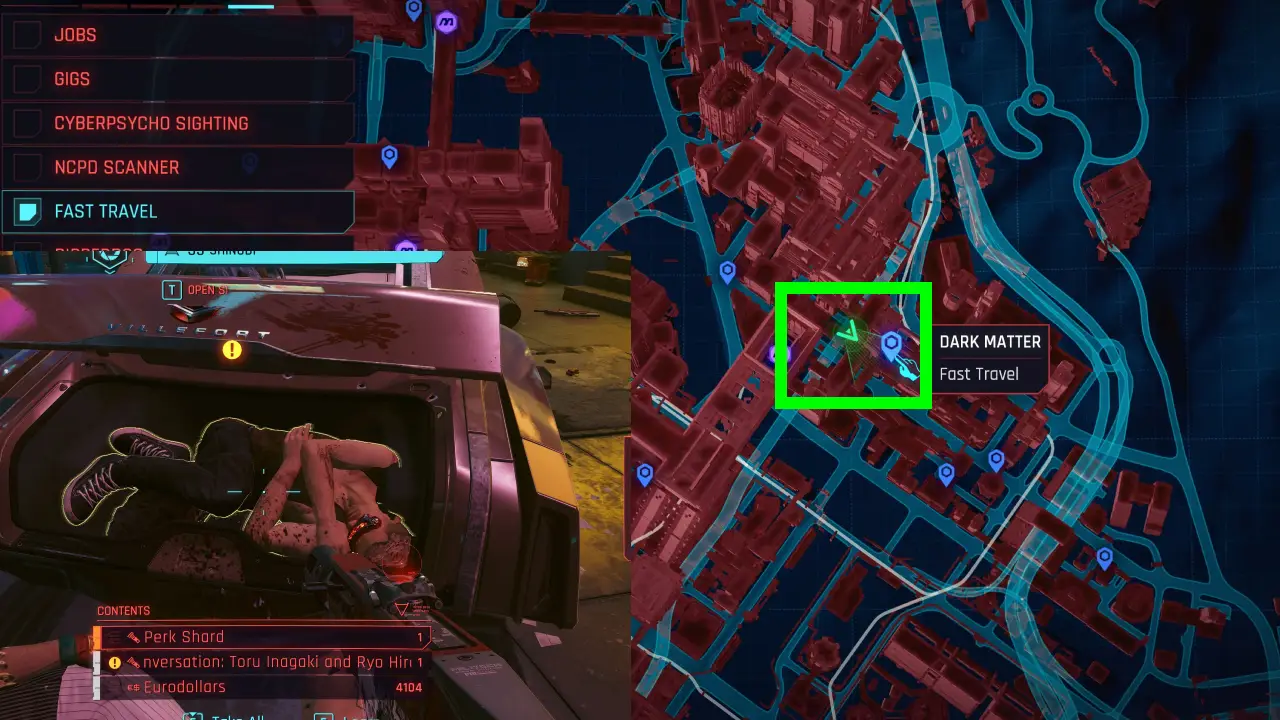 Perk Shard 2 Inside Trunk Japantown Cyberpunk 2077