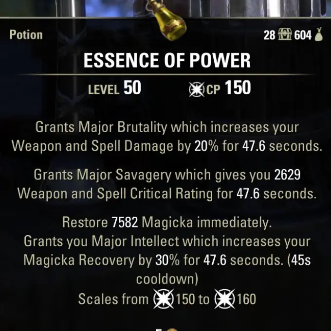 ESO Essence of Power Dmg, Crit, Mag