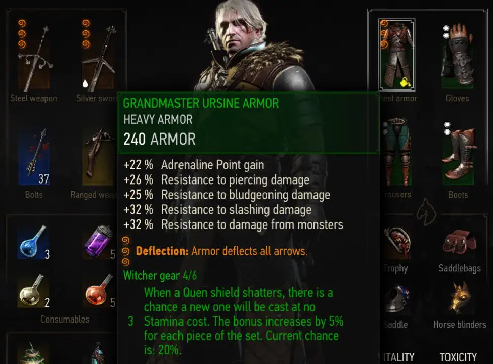 Witcher 3 Bear Tank Build Gear